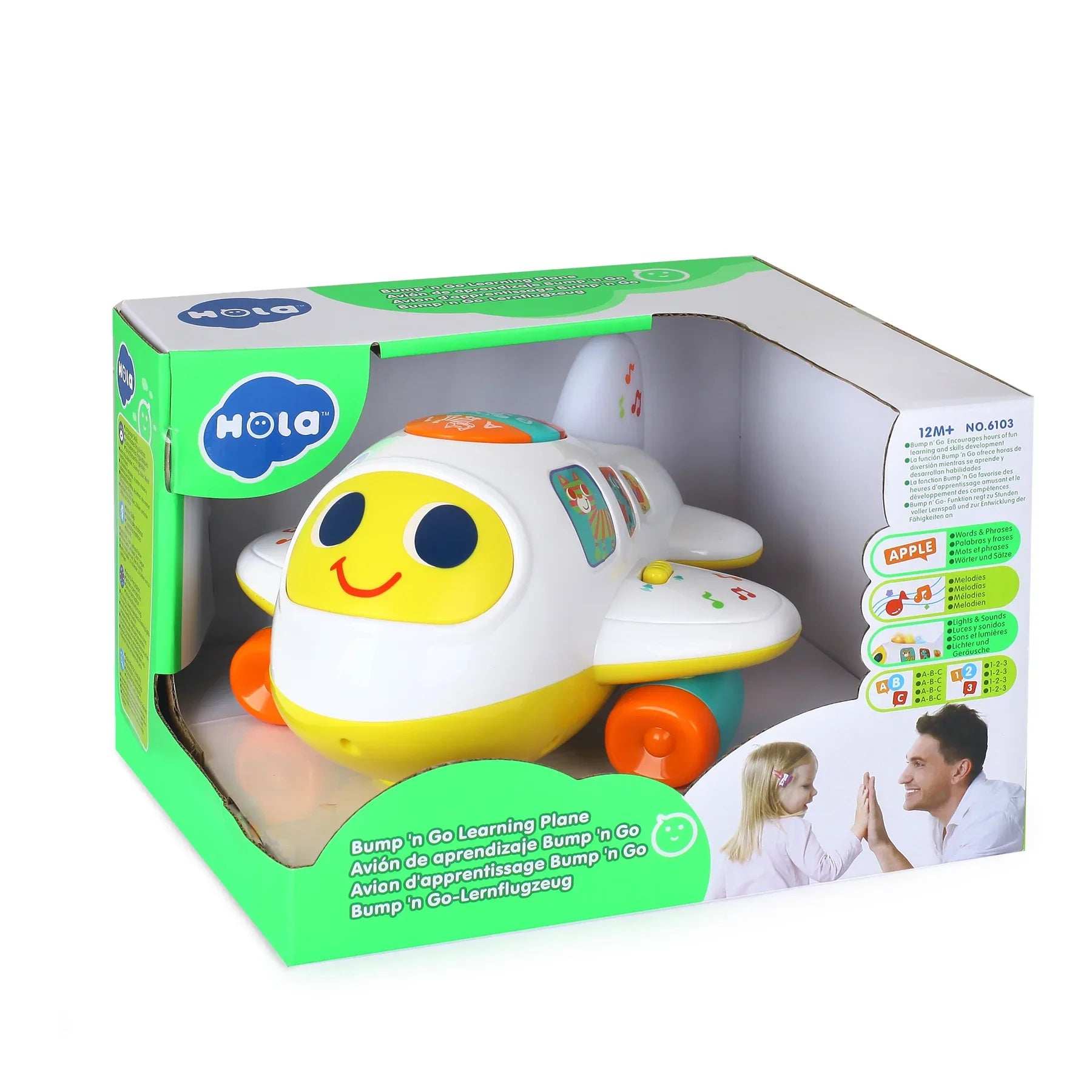 Hola Bump & Go Educational Airplane for kids in Kuwait